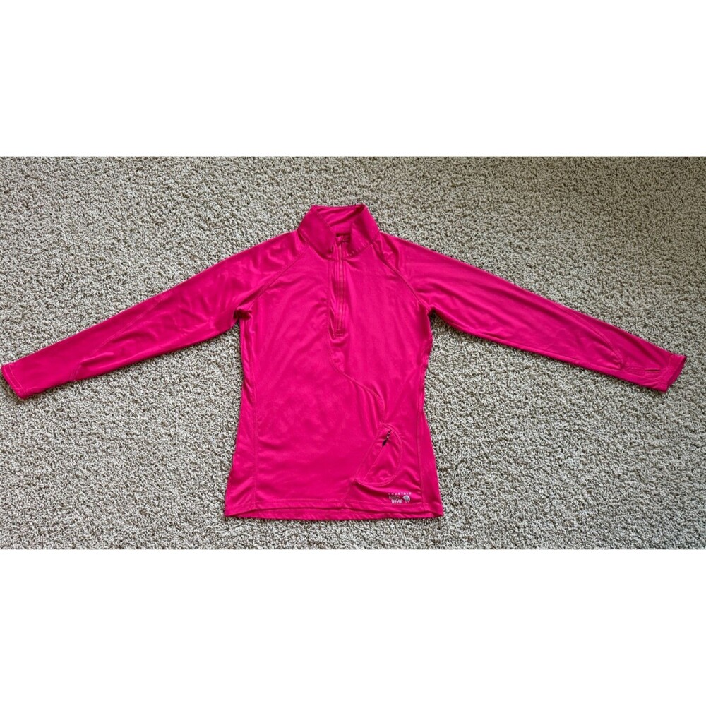 Mountain Hardware 1/4 Zip Pullover Womens Size Medium Pink Thumbholes
